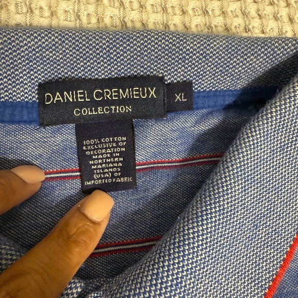 Daniel Cremieux Men's Blue and Red Striped Polo Shirt Size XL - Picture 3 of 8